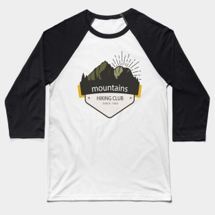 Mountains Hiking Club Baseball T-Shirt